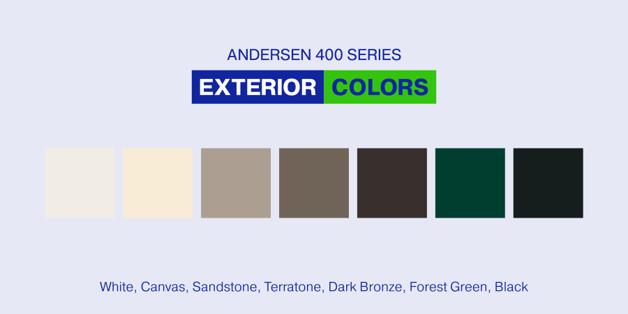 Andersen 400 Series Windows exterior colors